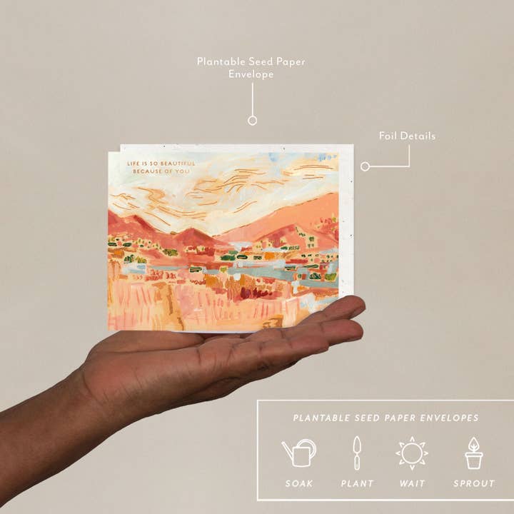 Seedlings - Wholesale Love Card - Golden Hills - Love + Friendship Card1