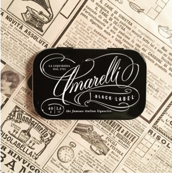 Amarelli Fabbrica Di Liquirizia - Wholesale Licorice - BLACK LABEL 40g tin - Pure Licorice Made in Italy4