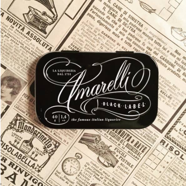 Amarelli Fabbrica Di Liquirizia – wholesale Liquorice – BLACK LABEL 40g tin - Pure Licorice Made in Italy4