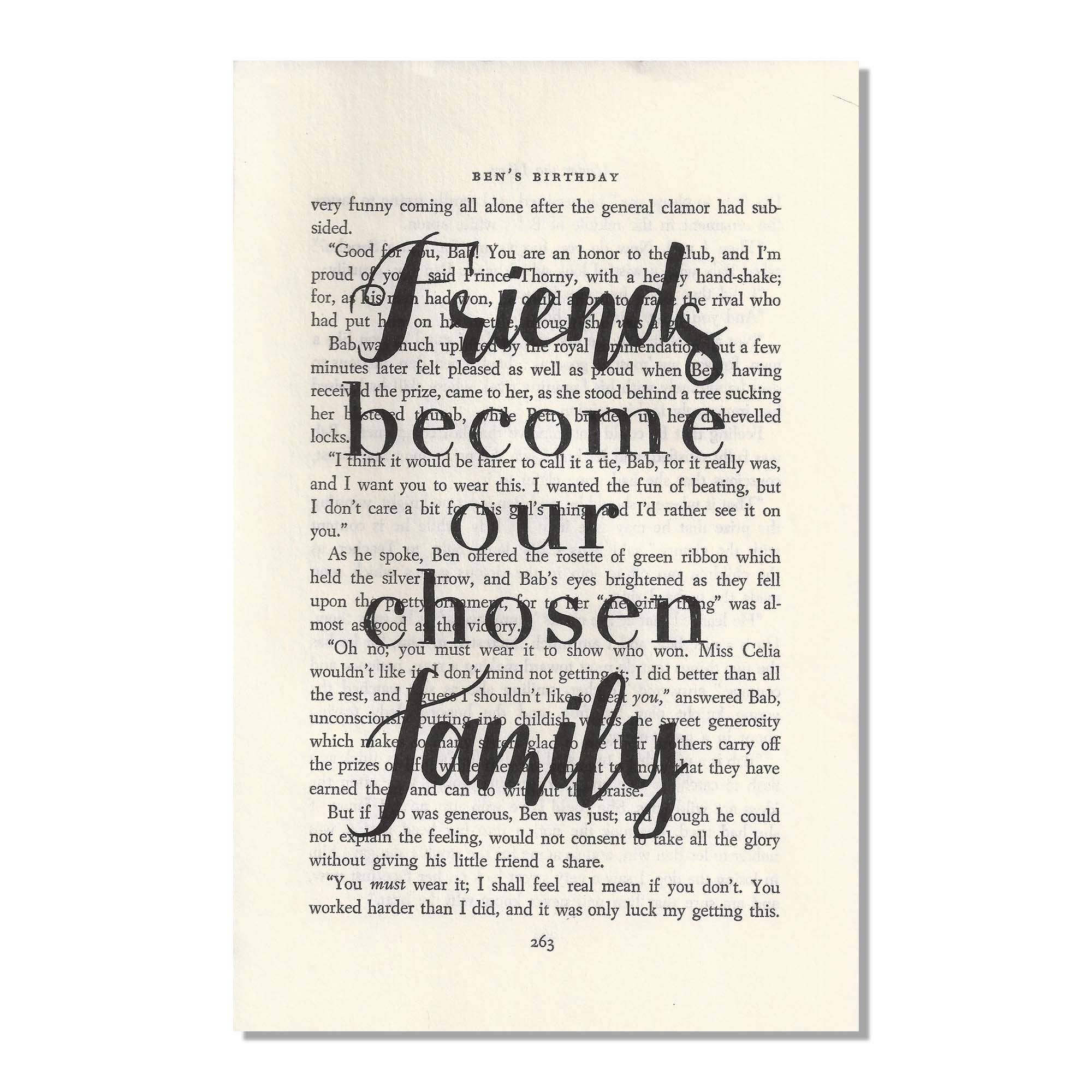 Cecelia Rose Book Page Art - Wholesale Art Print - Friends Become Our Chosen Family0