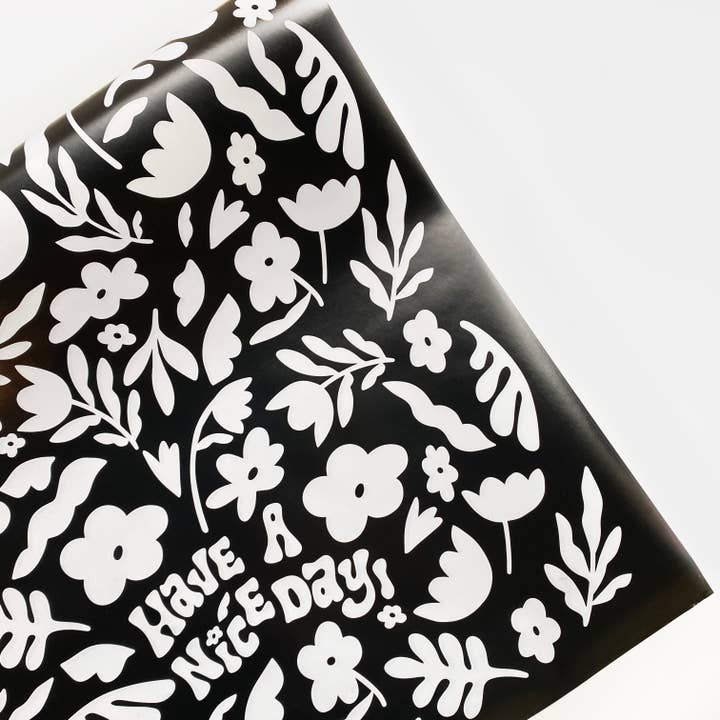 Svartvitt Ha en trevlig dag omslagning pappersark för wholesale av Have A Nice Day