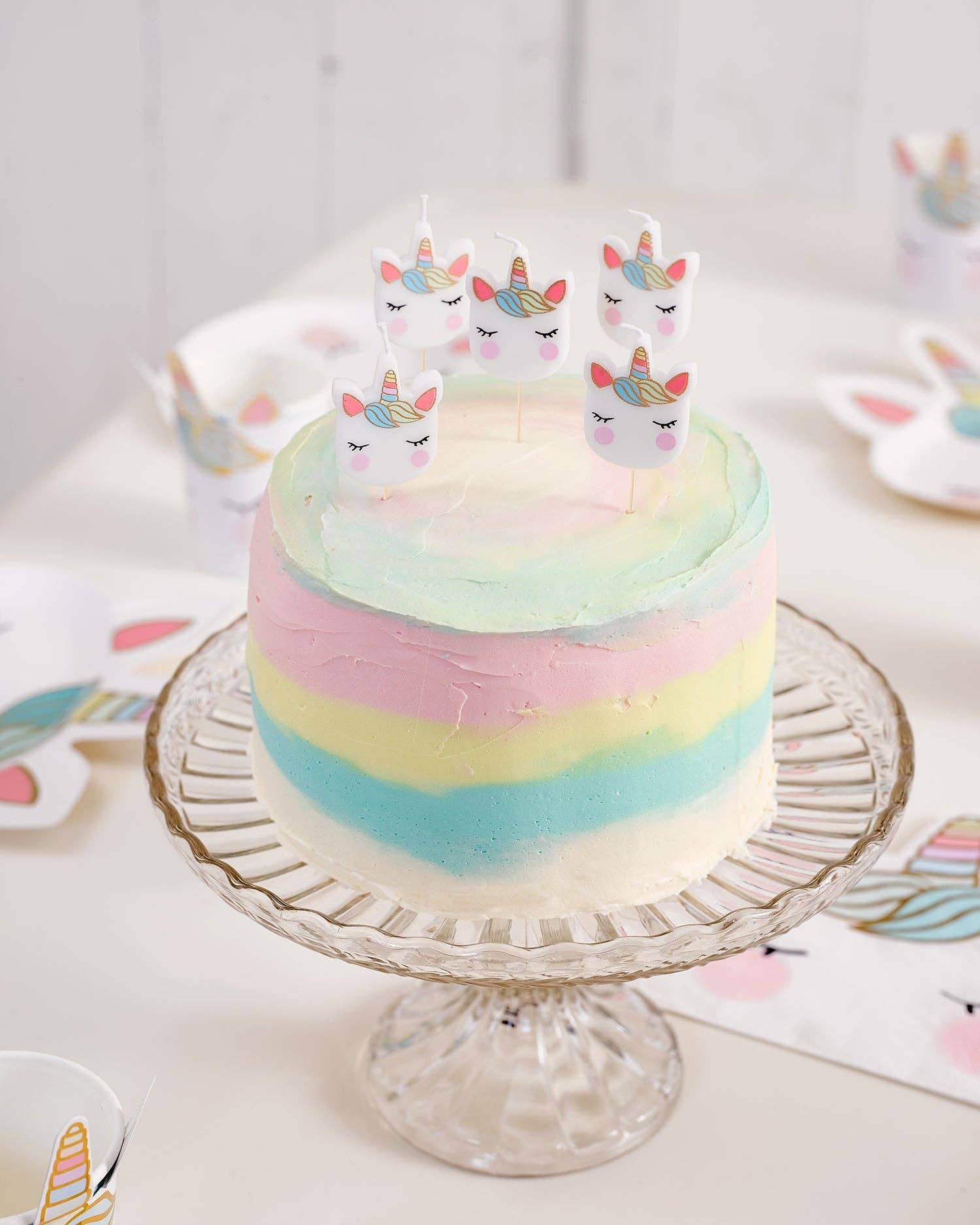 Talking Tables USA - Wholesale Cake Candle - Unicorn Birthday Candles - 5 Pack | Cake Candles |5