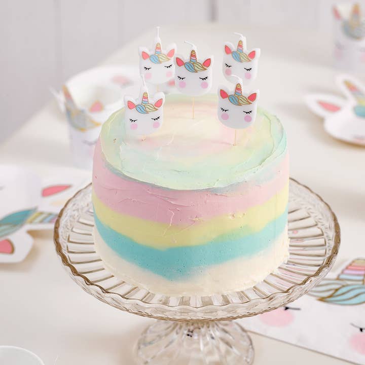 Talking Tables USA - Wholesale Cake Candle - Unicorn Birthday Candles - 5 Pack | Cake Candles |5