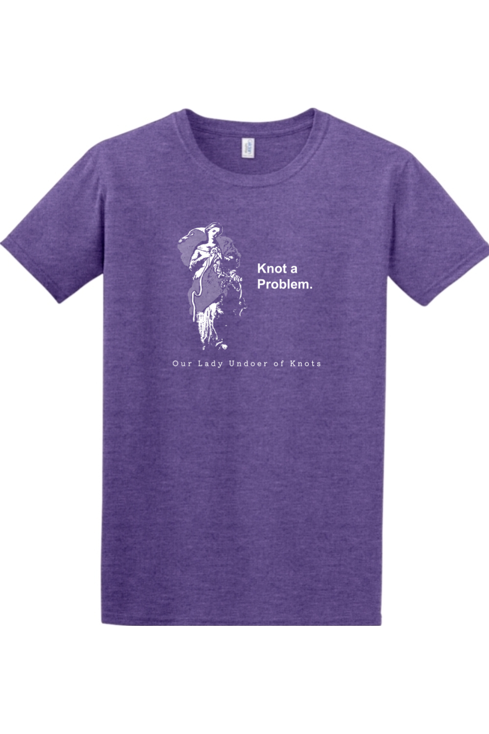 Sock Religious - Wholesale Screen Printed T-Shirt - Unisex - Knot a Problem - Our Lady Undoer of Knots Adult T-shirt8