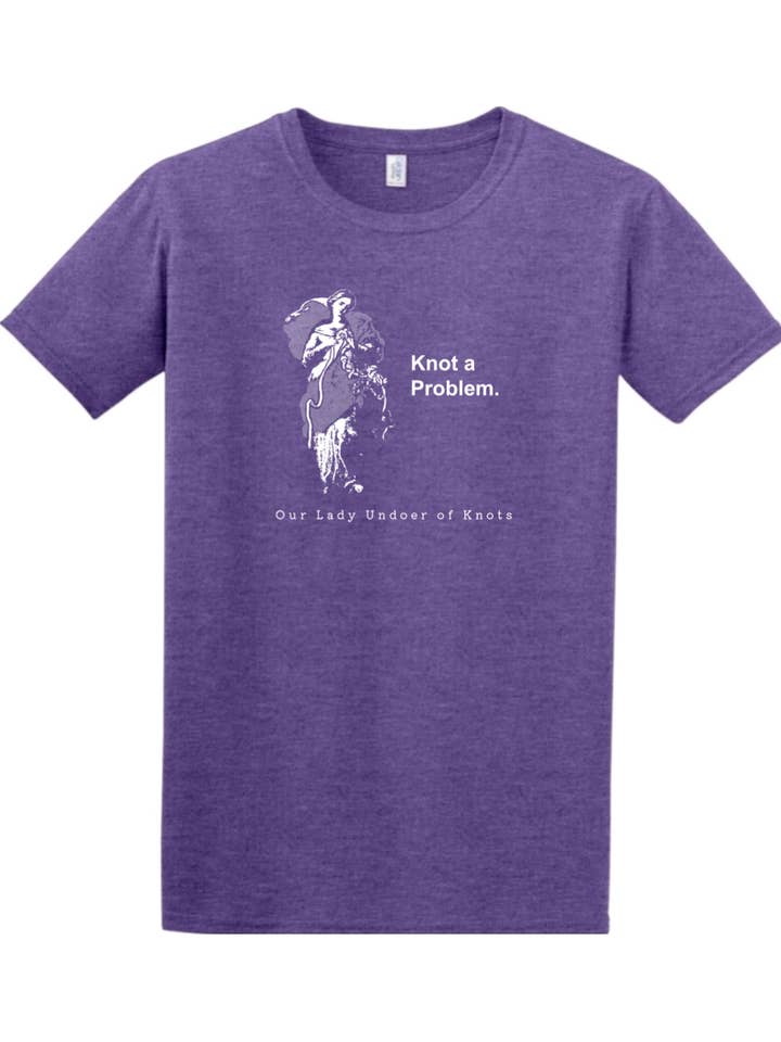 Sock Religious - Wholesale Screen Printed T-Shirt - Unisex - Knot a Problem - Our Lady Undoer of Knots Adult T-shirt8