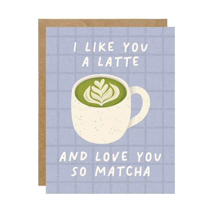 Ich mag dich sehr und liebe dich so Matcha - Getränkeliebe, Freundschaftskarte für den Großhandel von Simple Whimsy