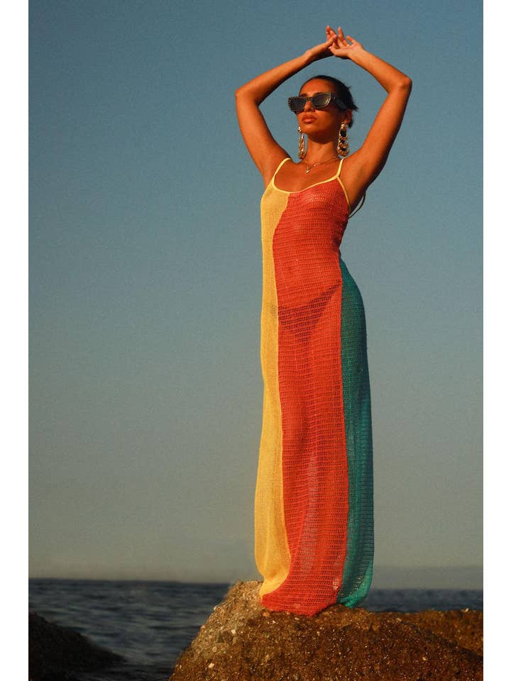 Elsie & Fred – wholesale Dress – Women's – West Coast Open Knit Maxi Dress1