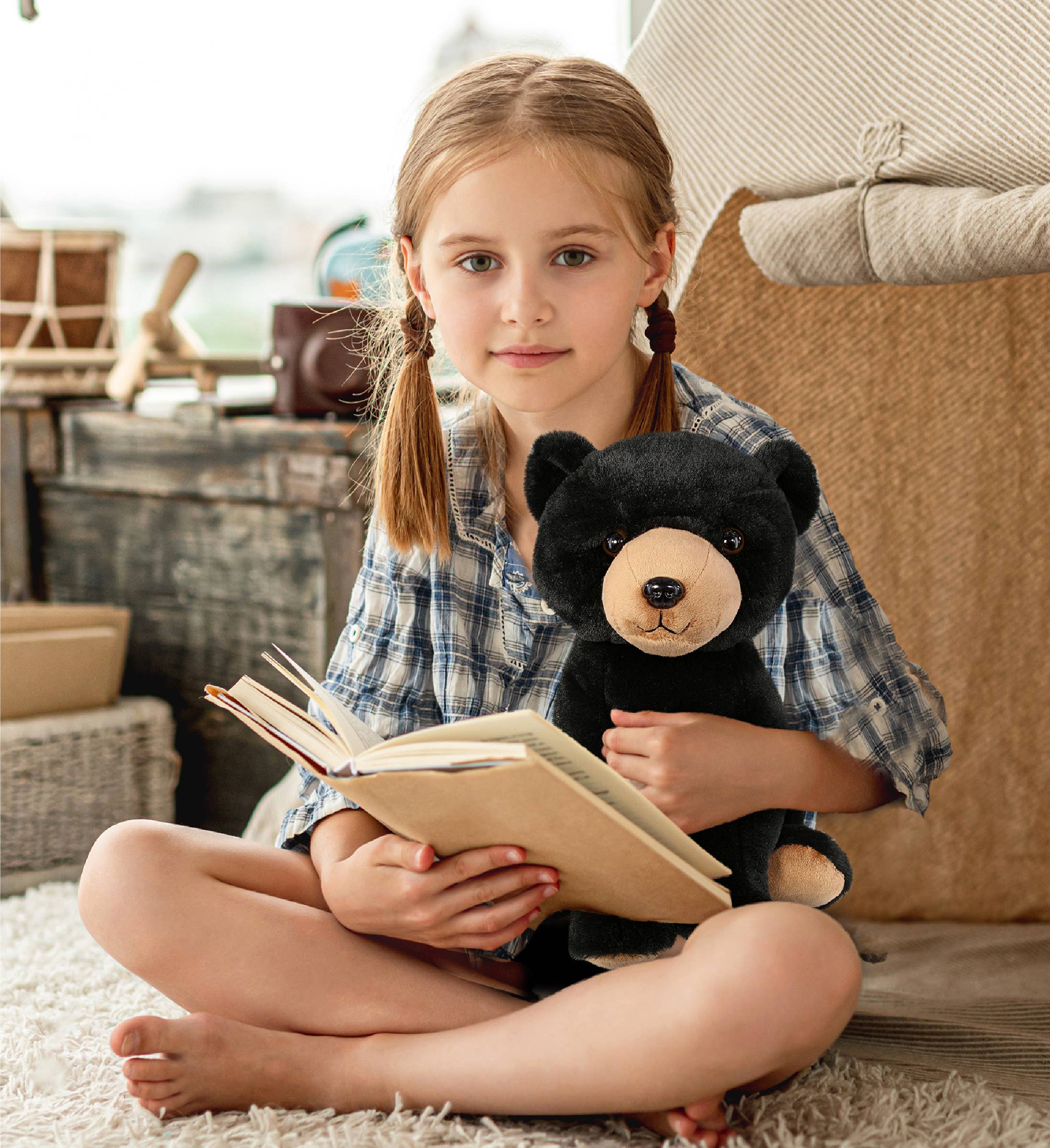 Cota Global - Wholesale Stuffed/Plush Toy - Kids & Baby - Super-Soft Plush - Floppy Black Bear 9"6