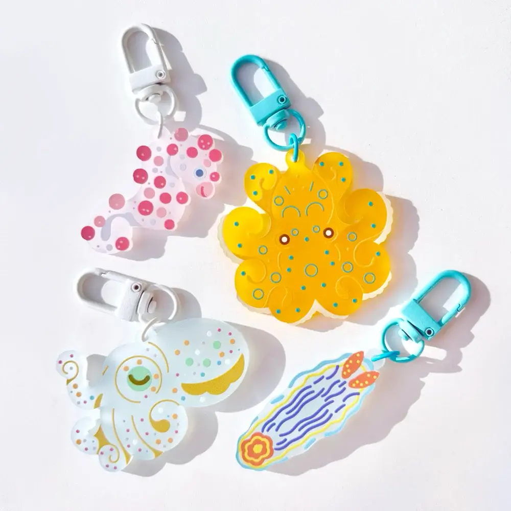 Microbiome Arts - Wholesale Keychain - Unisex - Frosted Acrylic Sea Life Charms0