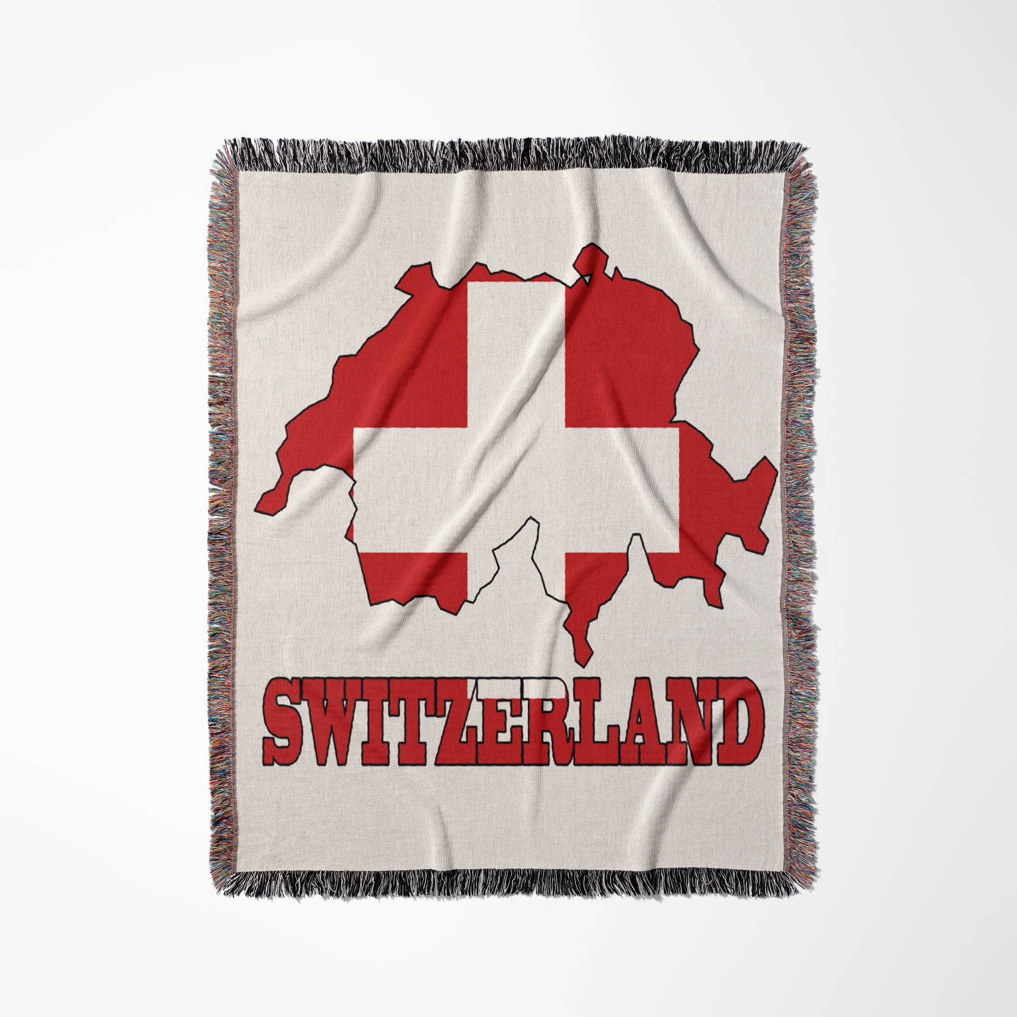 3dRose - Wholesale Throw Blanket - 3dRose, The flag of Switzerland in the outline map of the country and name, Switzerland., Blanket
