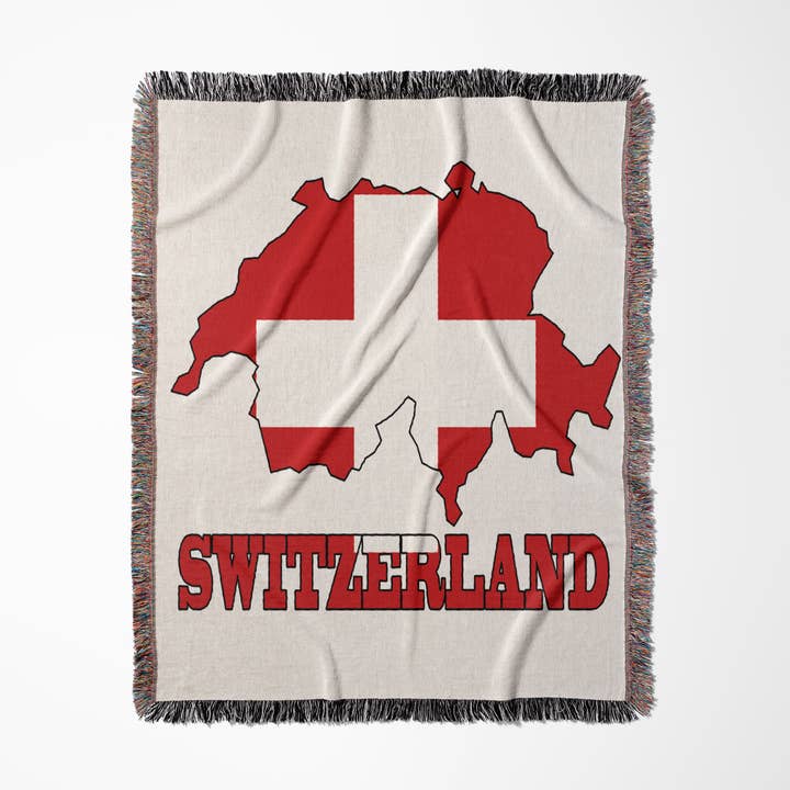 3dRose - Wholesale Throw Blanket - 3dRose, The flag of Switzerland in the outline map of the country and name, Switzerland., Blanket0