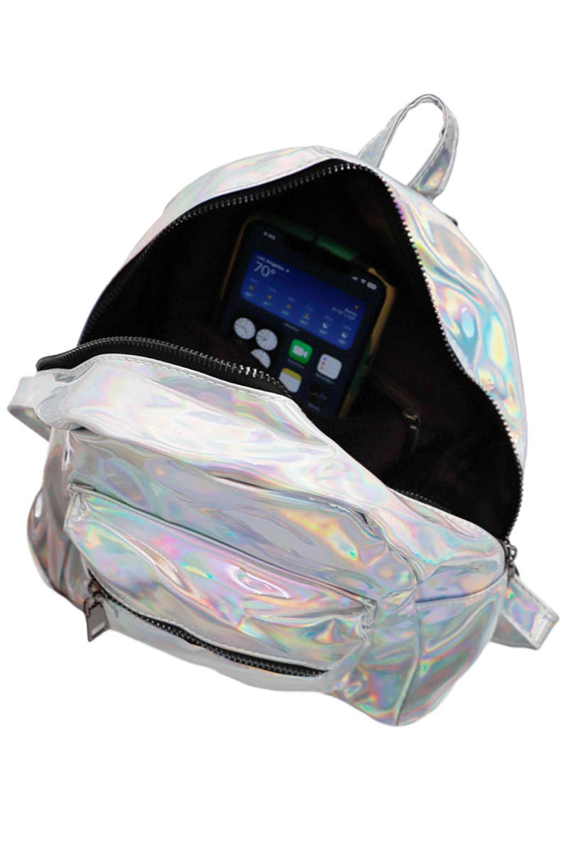 Cap Zone - Wholesale Backpack - Women's - Shiny Retro Rave Festival Metallic Gloss Backpack13