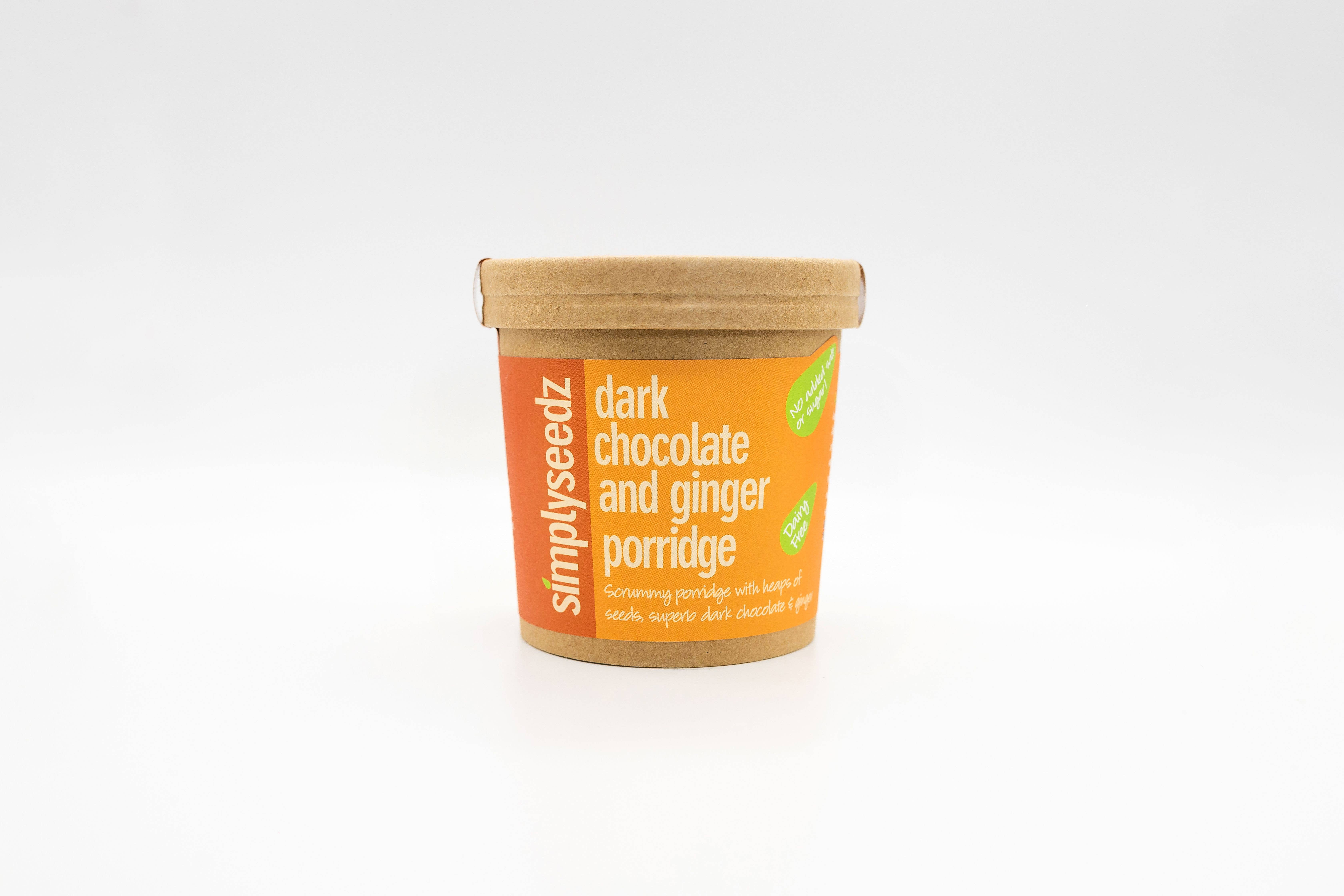 Simplyseedz - Wholesale Oats - Quick Porridge Oat Pots 9 x 60g pots Dark Chocolate & Ginger1