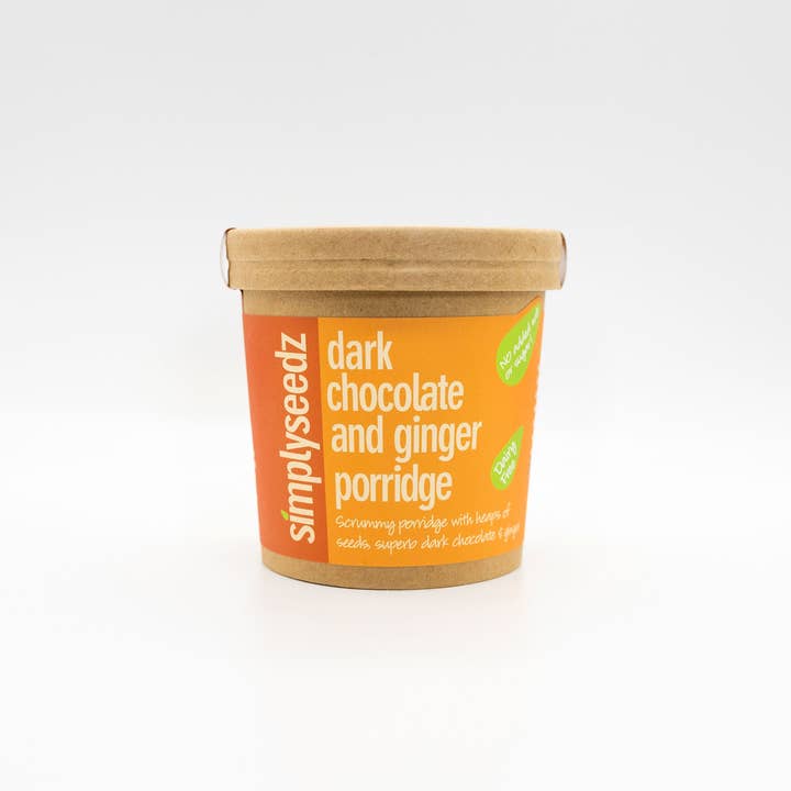 Simplyseedz - Wholesale Oats - Quick Porridge Oat Pots 9 x 60g pots Dark Chocolate & Ginger1