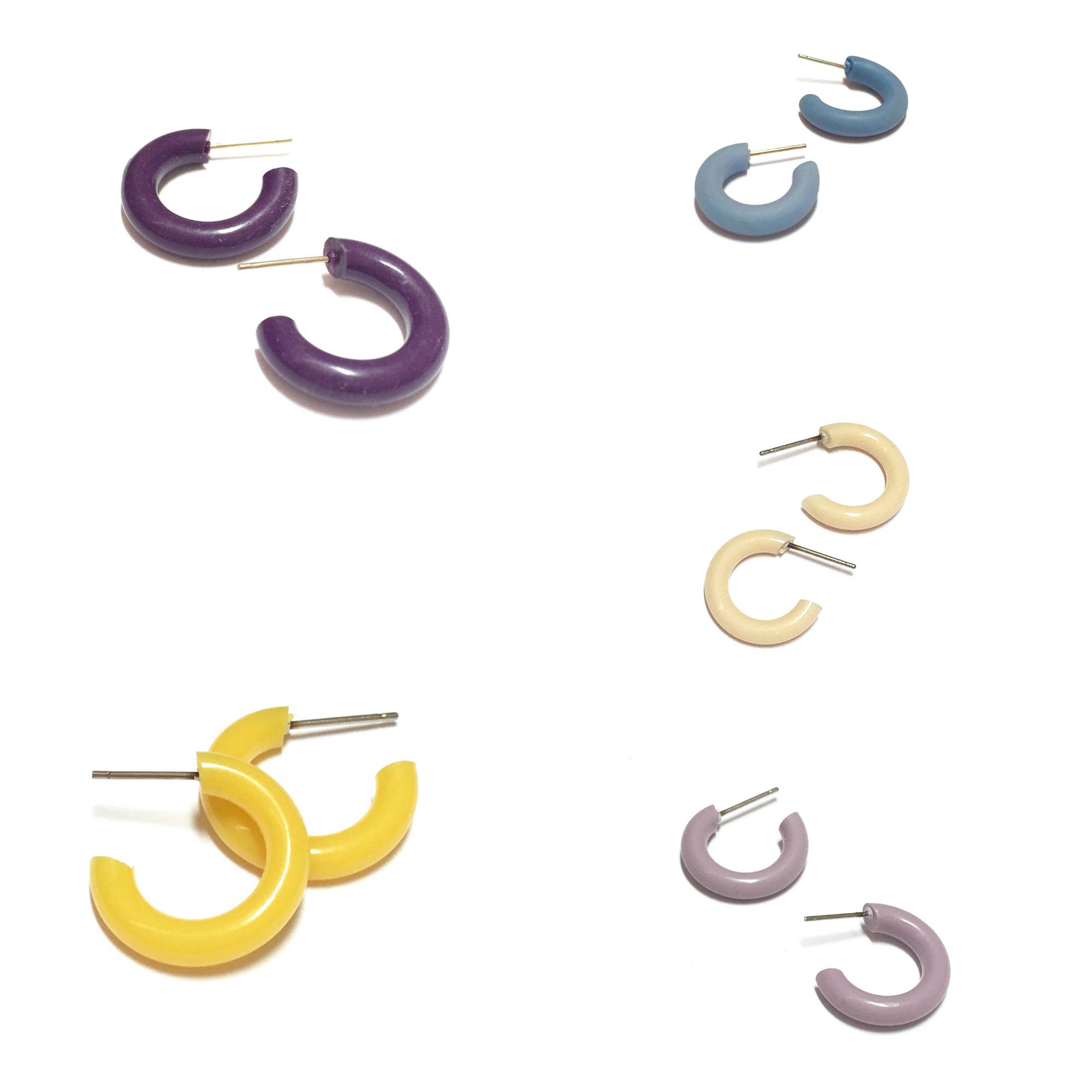 Leetie Lovendale - Wholesale Hoop Earrings - Lavender Matte Tiny Tube Hoop Earrings1