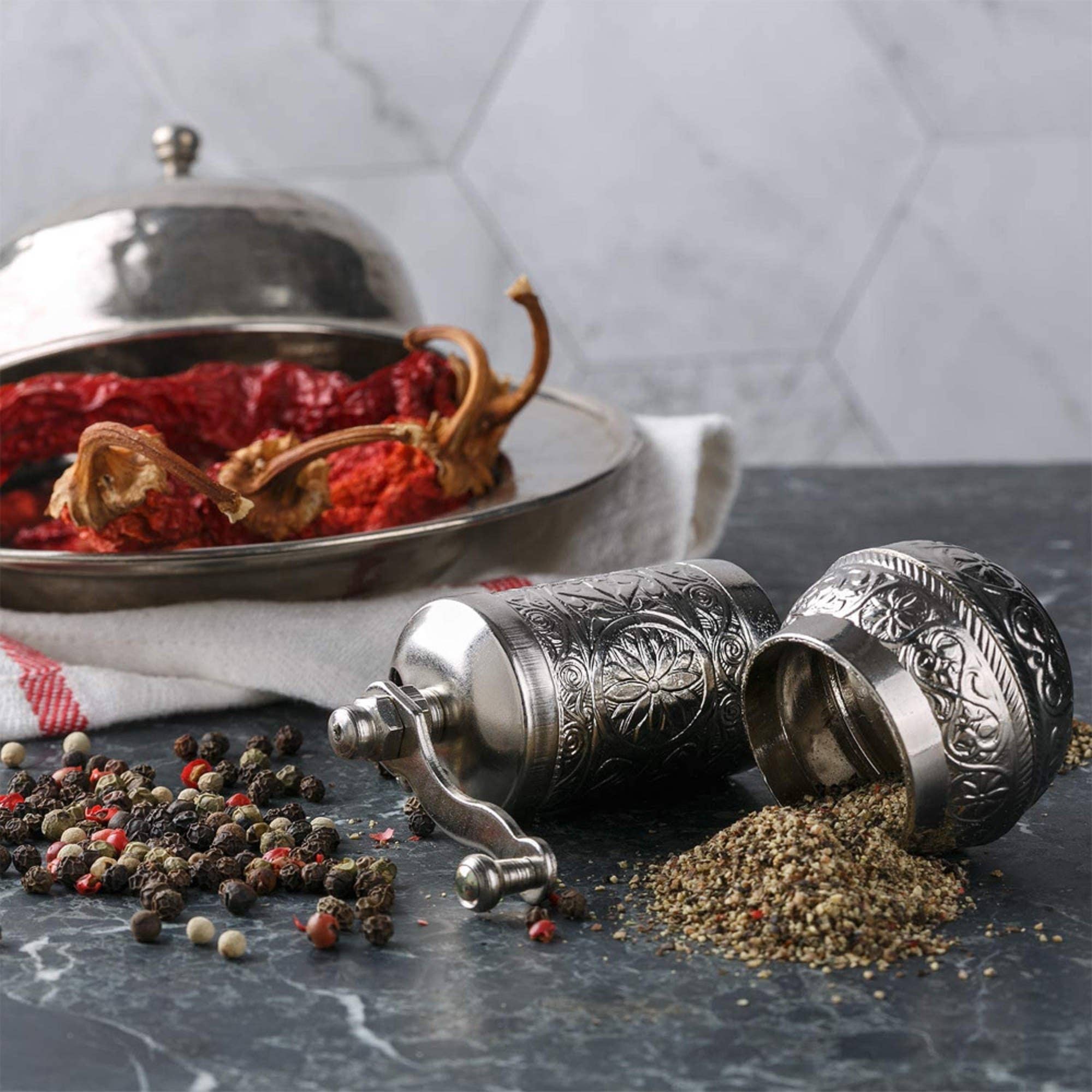 Hakan – wholesale Pepparkvarn – Hakan koppar svartpepparkvarn, påfyllbar kryddkvarn, 11 cm4