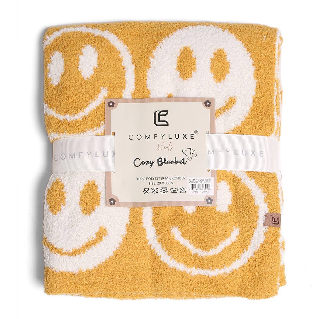 Fashion City – Engroshandel Sengetæppe - Børn og baby – Gentagne Happy Face Pattern Kids Throw Blanket10