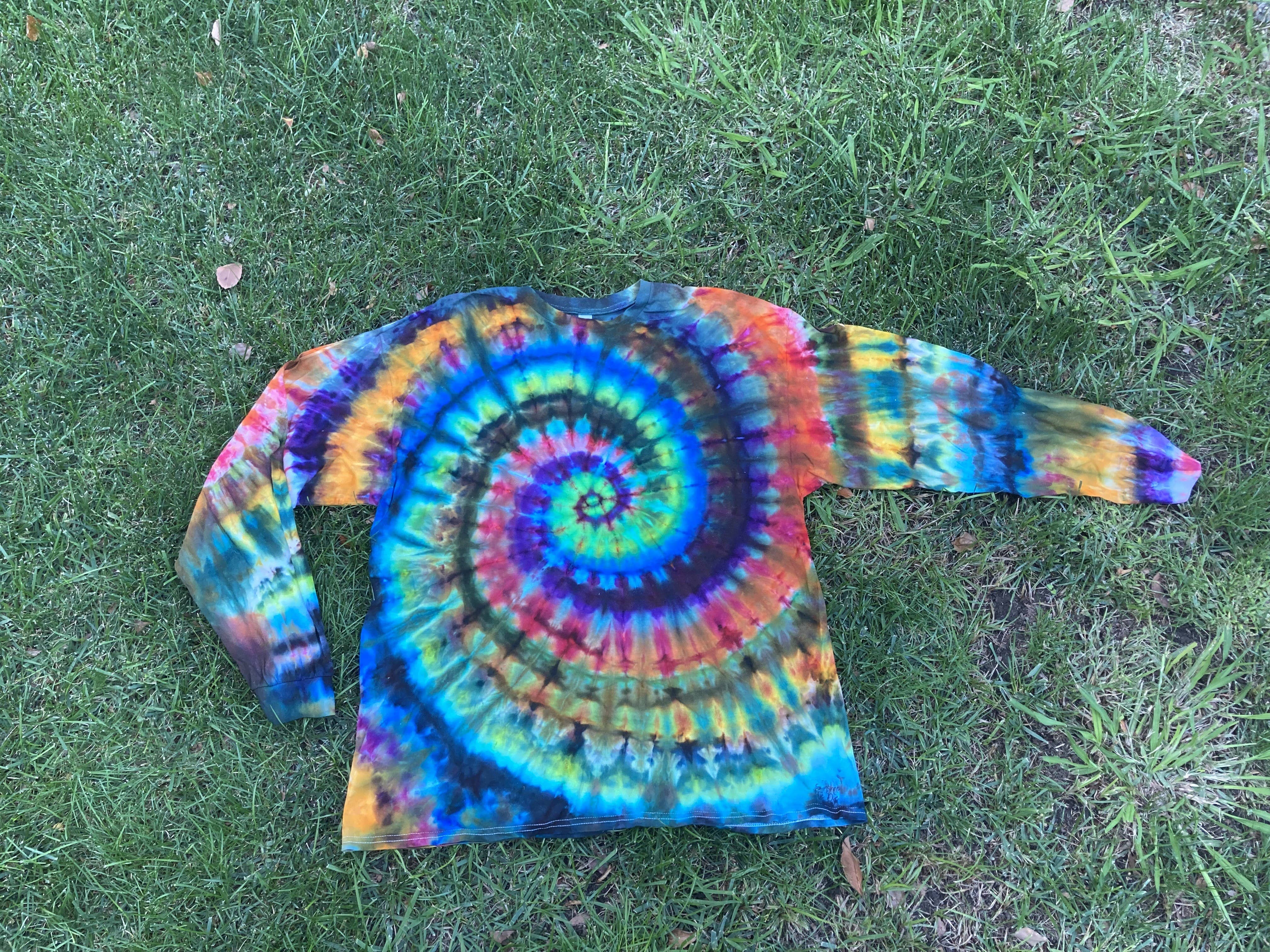 Sunshine Tie Dye - Vendita all'ingrosso Maglietta - Donna - Manica lunga a spirale classica0