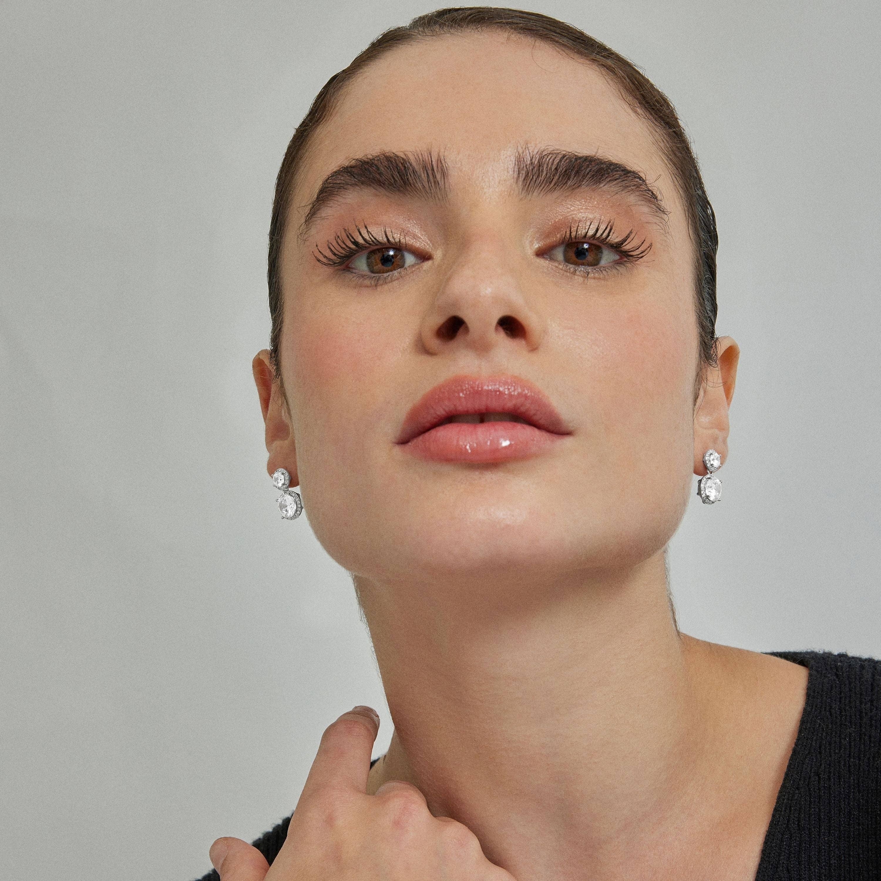 Luxenter - Wholesale Dangle Earrings - Pendientes de Circonita Brillante acabados en rodio - Kium3