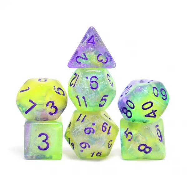 Glow in the Dark - Luminescent Jellyfish RPG Dice Set for wholesale by Foam Brain Games