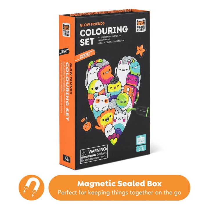 Tiger Tribe - Wholesale Coloring & Activity Book - Kids & Baby - Neon Coloring Set - Glow Friends5