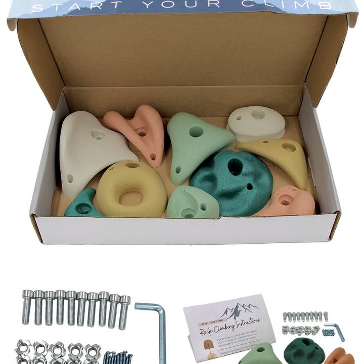 Earth tones Everett & Avery Co. Premium Rock Climbing Holds (Earth Tones) for wholesale on Faire3