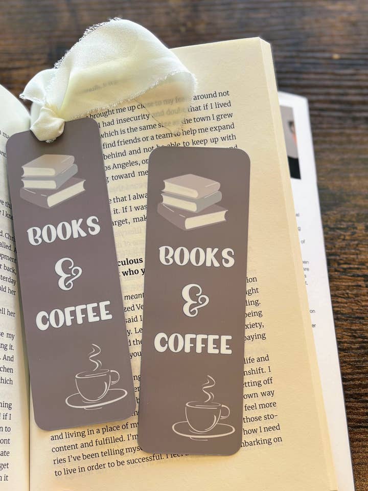 Books & Coffee Bookmark for wholesale by Made with Monday
