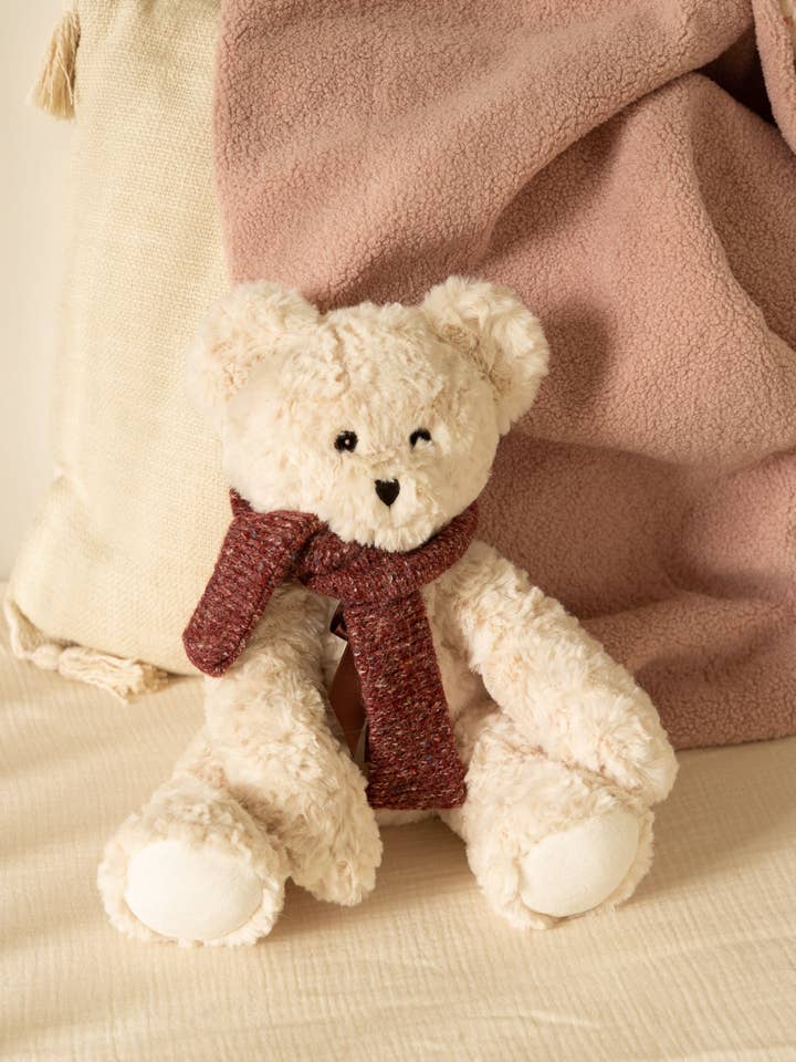 Harold Ivory Bear Plush - Sjaal van steenwol voor wholesale door Pamplemousse Peluches