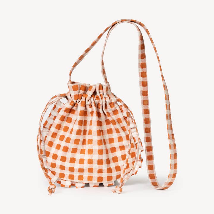 Momo Umhängetasche - Erntegold Gingham für den Großhandel von JOYN