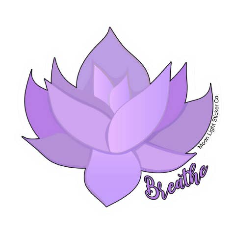 Breathe Sticker for wholesale by Moon Light Sticker Co