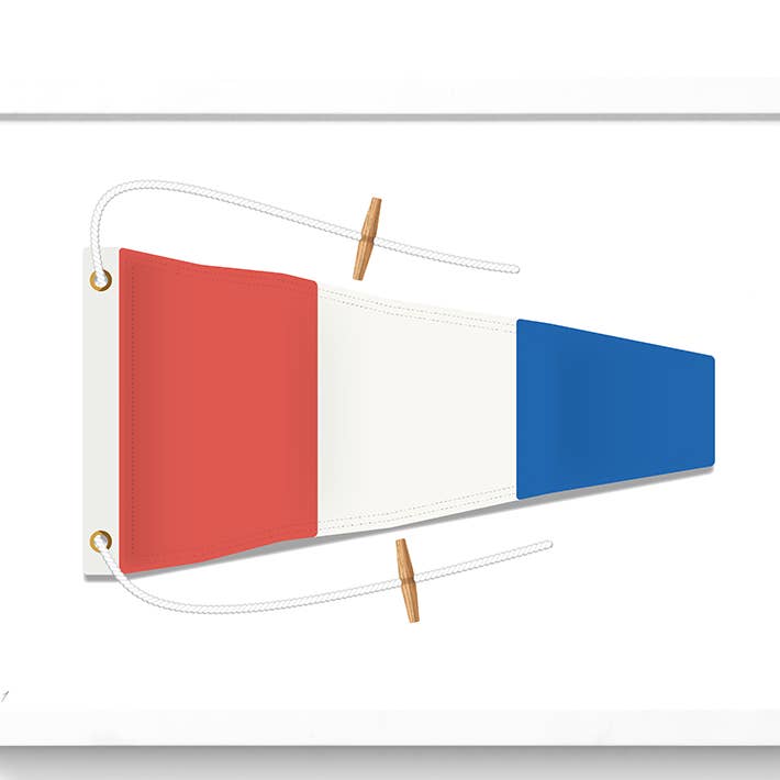 Nautical Flag III Art Print for wholesale by Roo Kee Roo