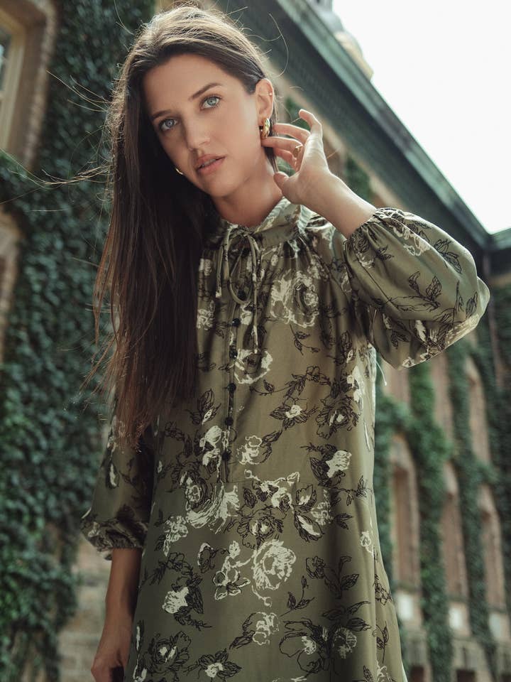 Tie Floral Dress for wholesale by Profile NYC