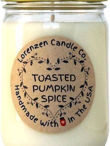 Toasted Pumpkin Spice Candle, 12oz|Made with 100% Soy Wax for wholesale by Lorenzen Candle Co