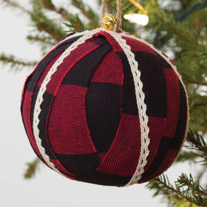 Buffalo Plaid Fabric Ornament for wholesale by CTW Home Collection