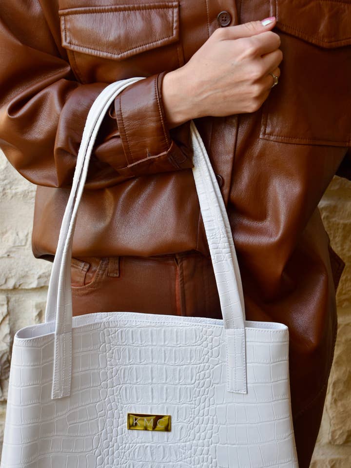 De Noord-Zuid Tas — Sneeuw 'Grote Krokodil' voor wholesale door KMC Handbags