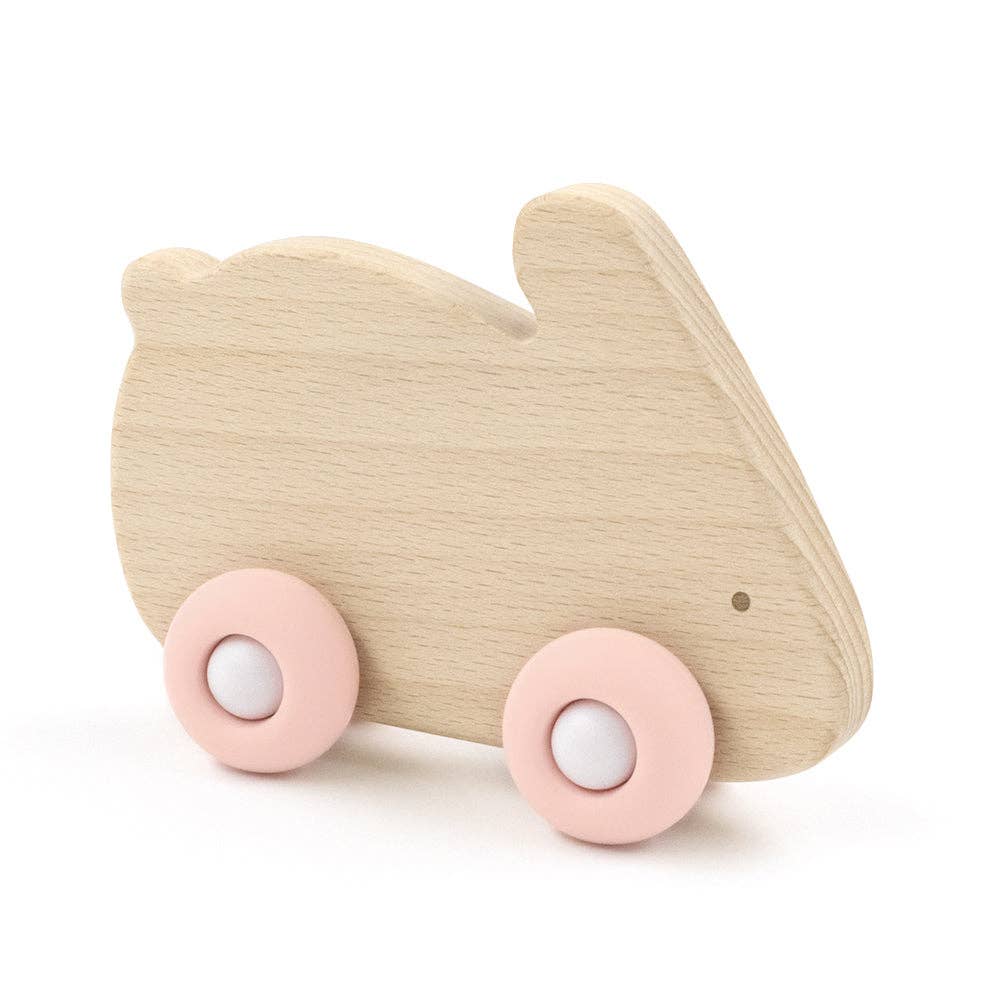 Living Textiles - Wholesale Wood Toy - Kids - Push Along Wooden Bunny1