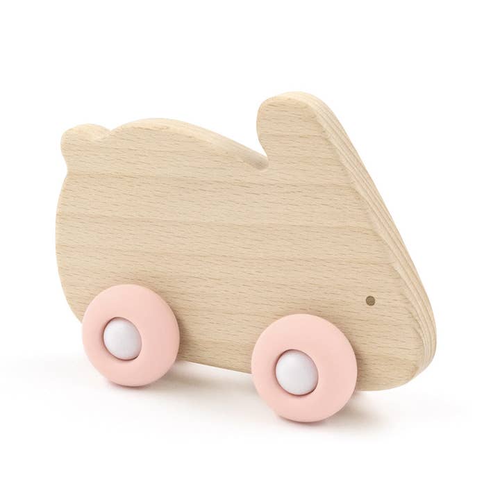 Living Textiles - Wholesale Wood Toy - Kids - Push Along Wooden Bunny1