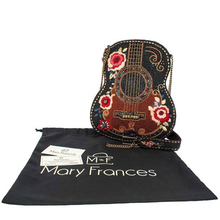 Mary Frances Accessories - Wholesale Crossbody Bag - Women's - Classical Vibe Beaded Guitar Crossbody Handbag7