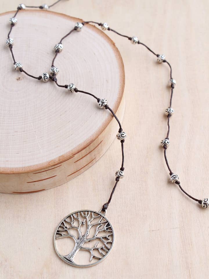 Circle Tree of Life Alloy Necklace for wholesale by Bali Queen