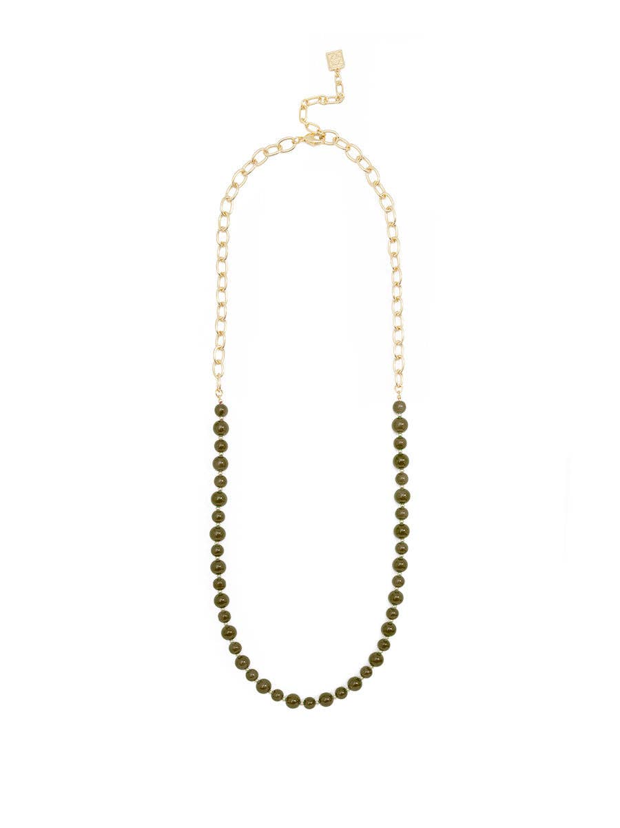 ZENZII Jewelry - Wholesale Beaded/Pearl Necklace - Mixed Glass Bead & Links Long Necklace25