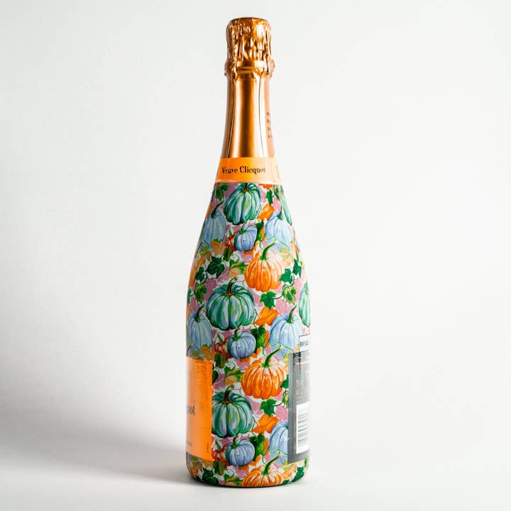 Beau Bottles - Wholesale Wine Gift Bag - Beau Bottles Orange and Blue Pumpkins- Champagne Collection1