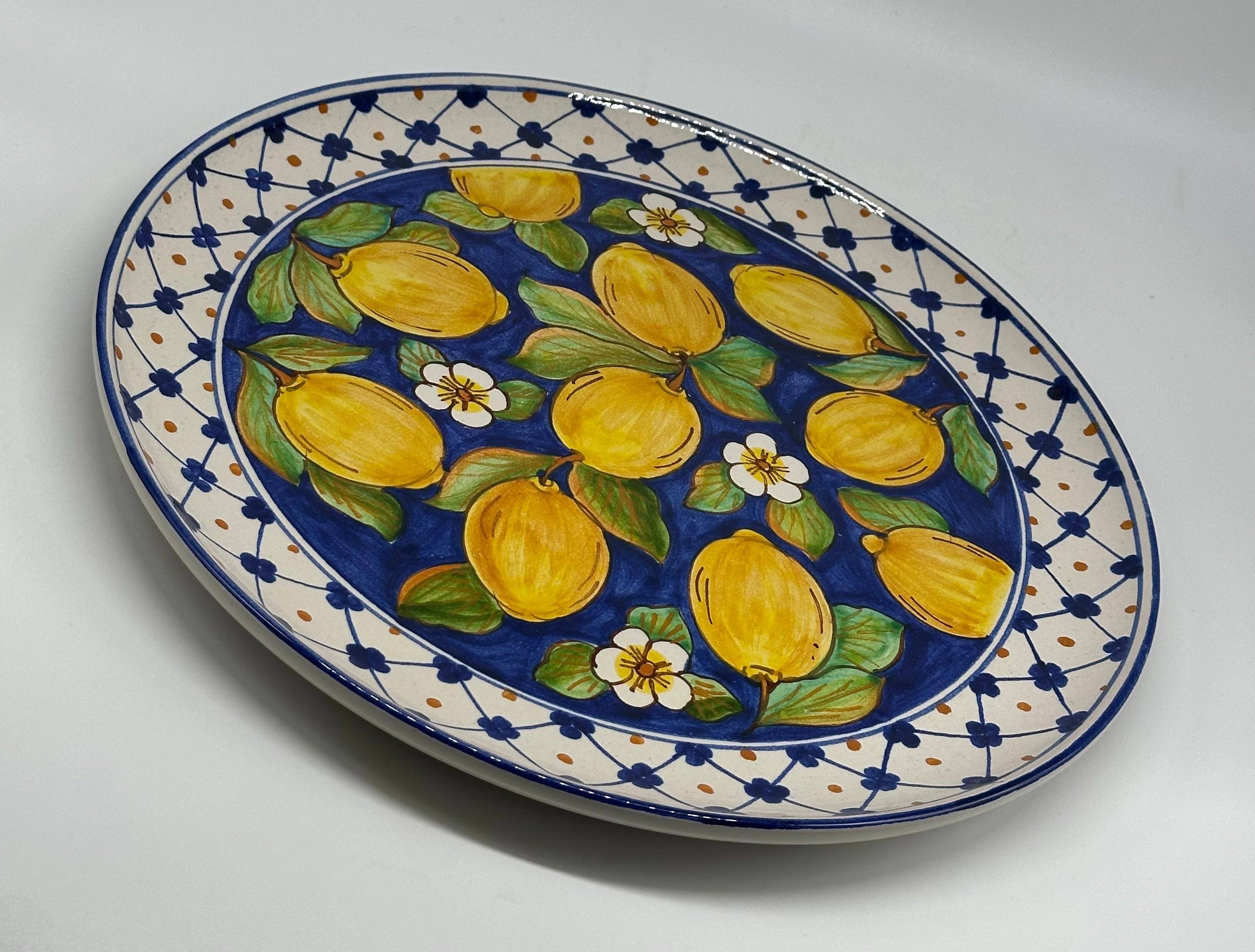 DD Ceramiche Siciliane - Wholesale Serving Plate - Serving plate diameter 37cm food use Ceramica Caltagirone - Lemons3