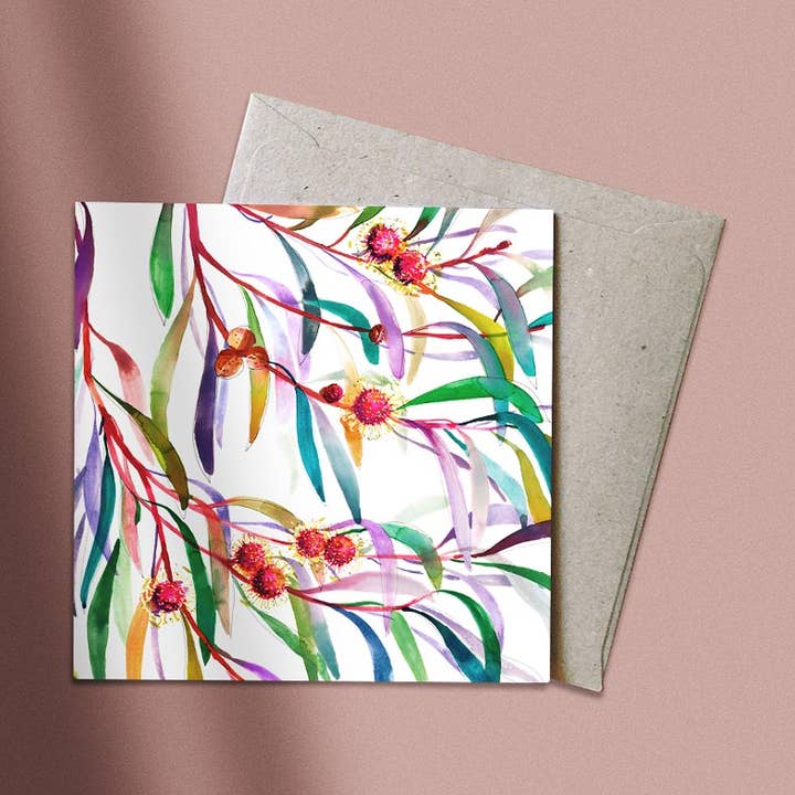 Natalie Martin | Australian Watercolour Artist - Wholesale Everyday Greeting Card - 'The Boulevard's Hakea' Greeting Card0