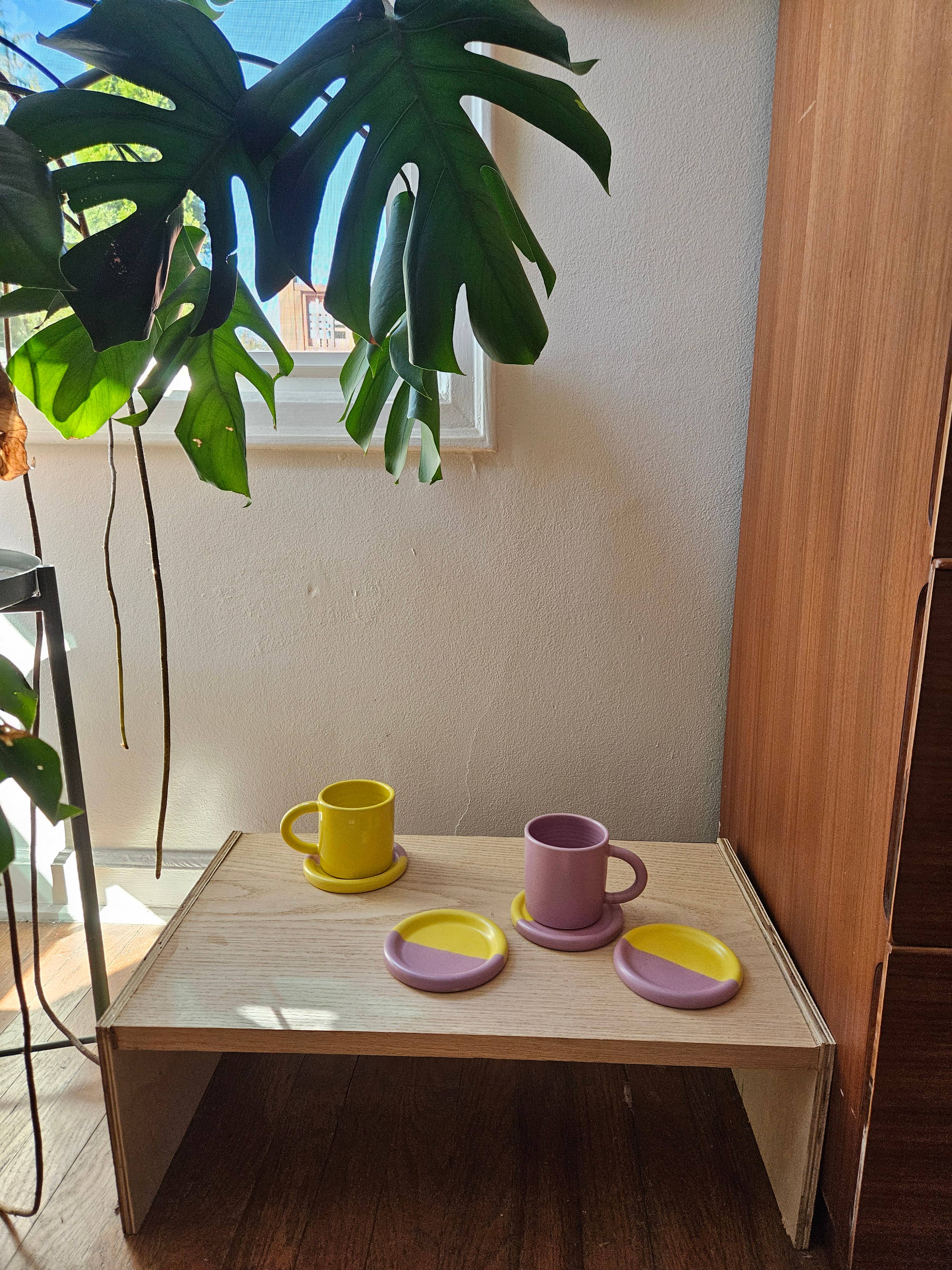 Bad Dogs Studio – Base de copos por atacado – Base de Copos Meio a Meio • Cerâmica Artesanal Colorida7