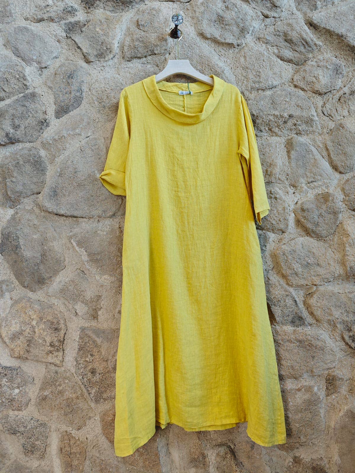 Linen & More – Vestido - Mulher por atacado – REF 25812 VESTIDO COMPRIDO DECOTE BARCO LINHO 100%8