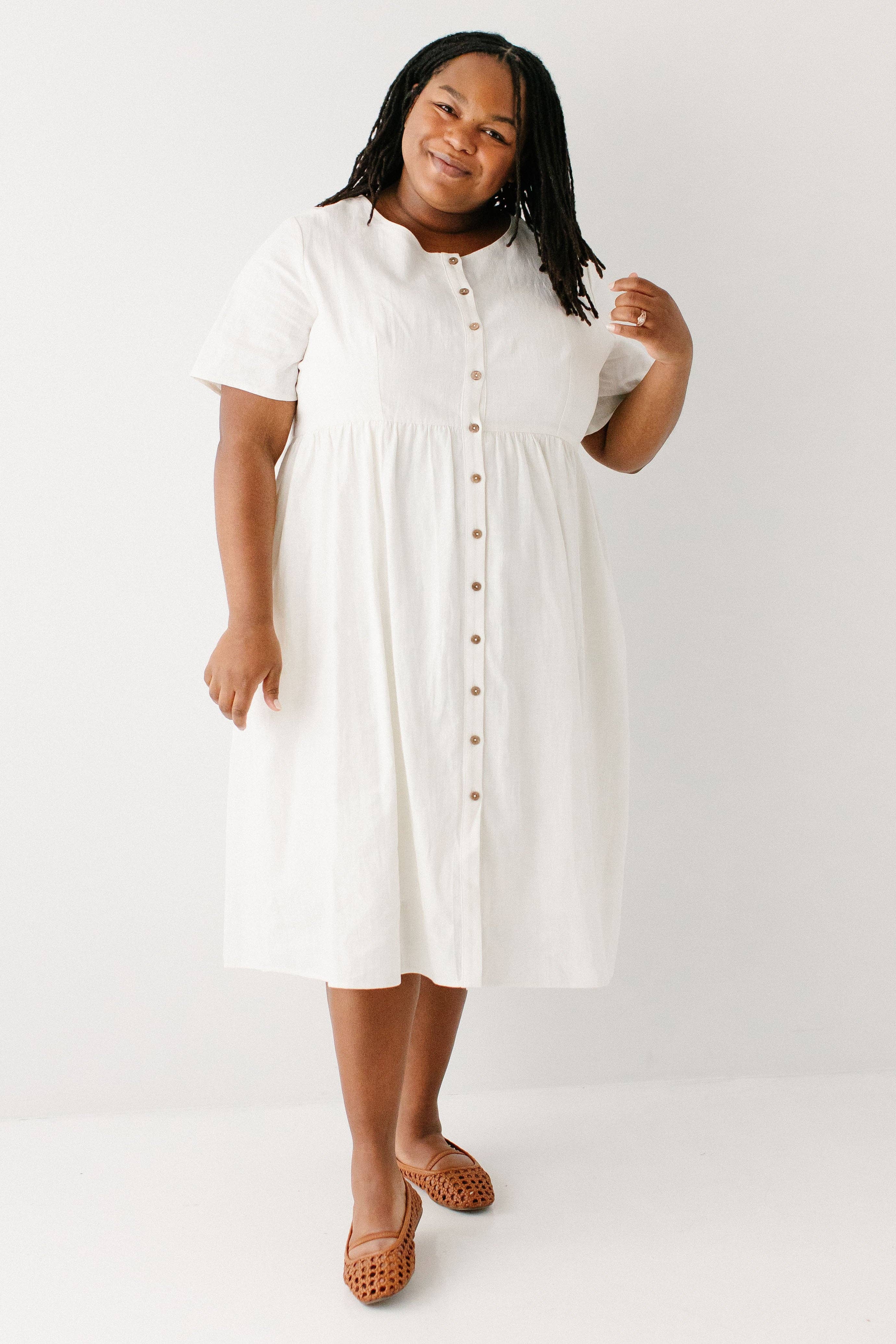 The Main Street Exchange - Wholesale Dress - Women's - 'Adeline' Button Down A-Line Midi Dress19