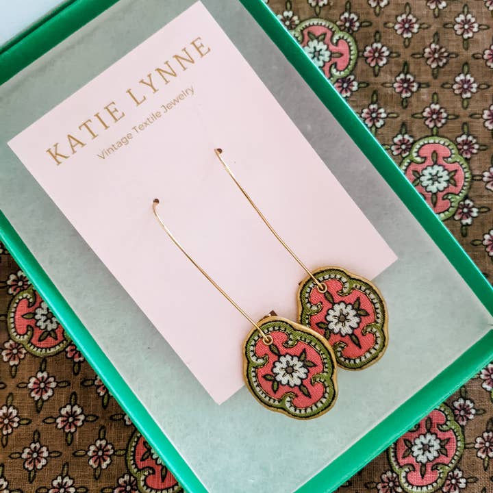 Katie Lynne - Vintage Textile Jewelry - Wholesale Dangle Earrings - Jackie Drop Earring0