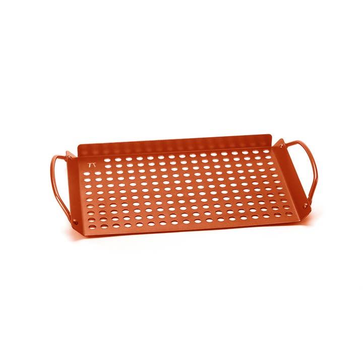 Fox Run Brands - Vendita all'ingrosso Bistecchiera/piastra - Teglia per grigliare antiaderente Outset in rame, 17,8 x 27,9 cm