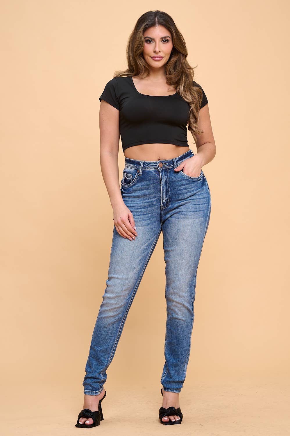 Denim Zone U.S.A. - Wholesale Jeans - Women's - Premium Denim Super Stretchy High Waisted Skinny Jeans 4