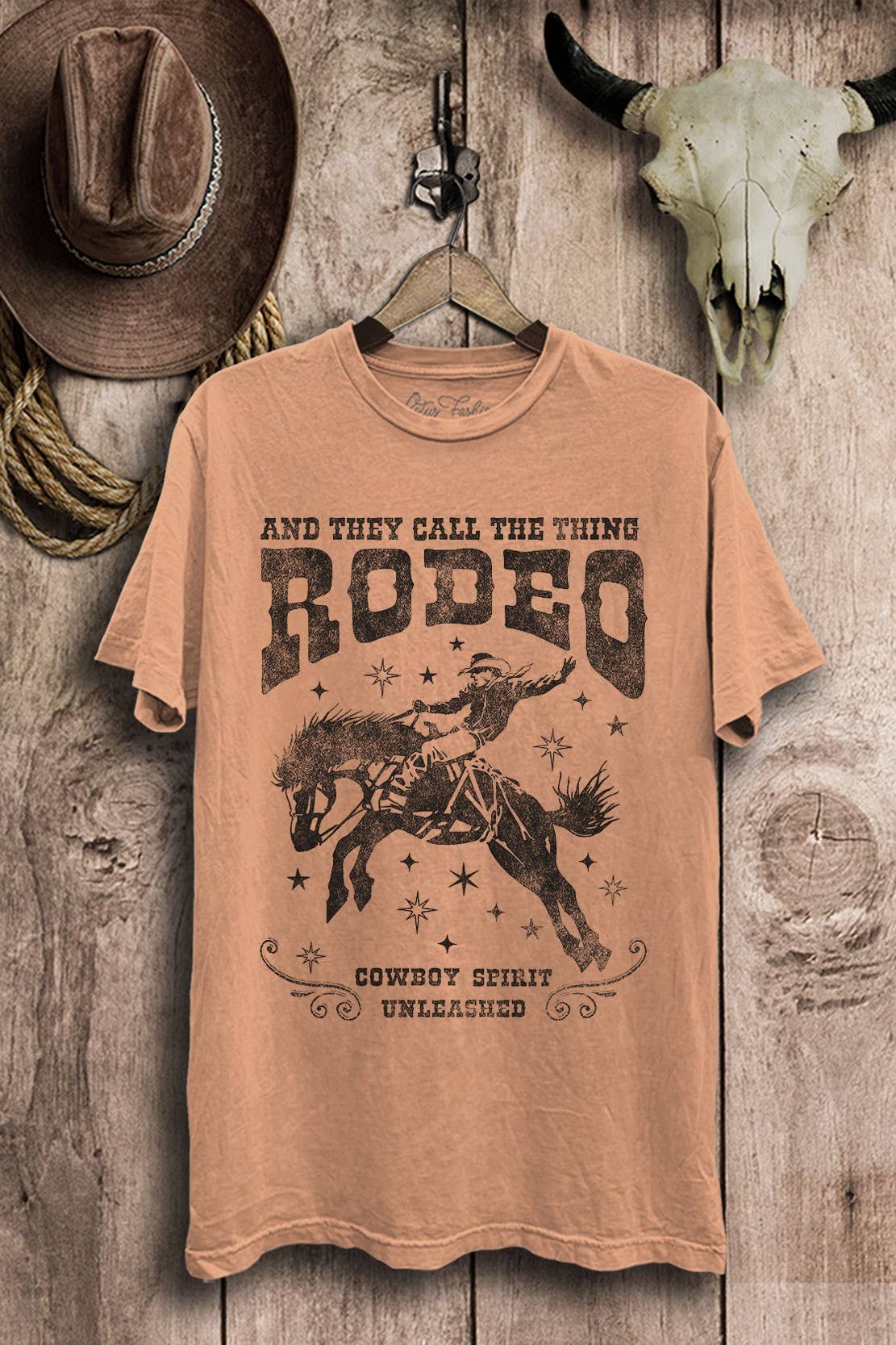 Lotus Fashion Collection - Wholesale Screen Printed T-Shirt - Women's - And They Call The Thing Rodeo Western Graphic Top0